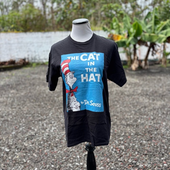 Port & Company Dr. Seuss The Cat in the Hat Book Cover Printed T-Shirt - Picture 1 of 14
